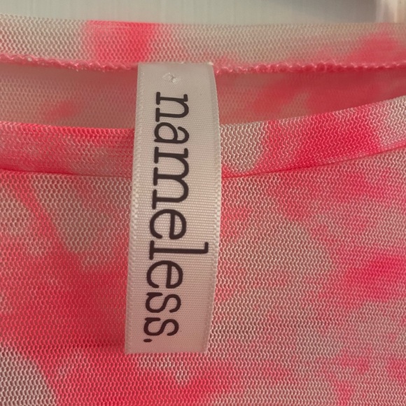 Neon Pink Mesh Crop top Medium - Picture 5 of 6